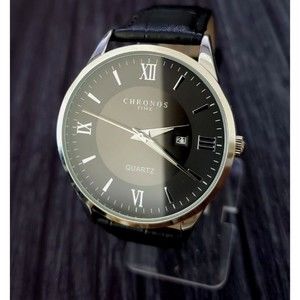 Chronos Japan Movement Tuxedo Black Roman Dial Mens T Cocktail‎ Time Watch NIB